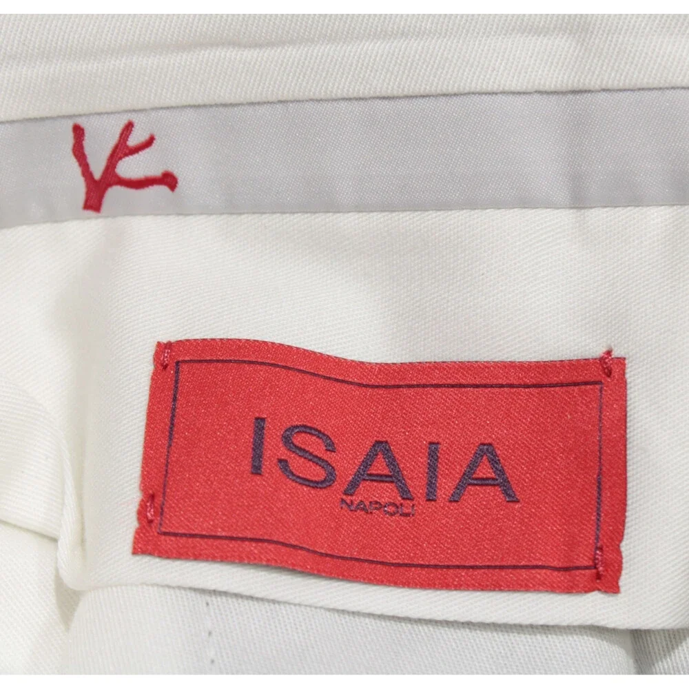 Isaia NWT Dress Pants Size 50 (US 34) Regular Fit in Gray Melange 100% Wool